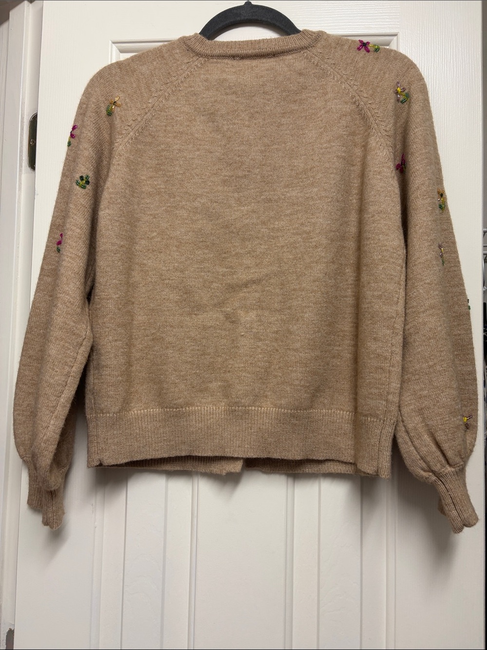 Hyacinth House Beige beaded flower Button-Front Cardigan - Picture 5 of 5